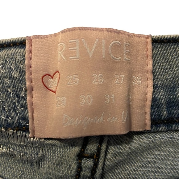 Revice Denim High Waist Light Wash Button Bottom Jeans Sz 24 - Picture 8 of 10